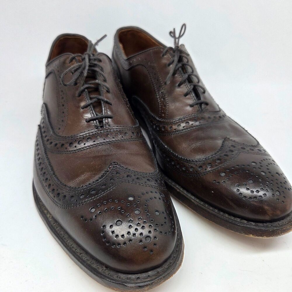 Allen Edmonds "McAllister" Mens Brown Leather Brogue Wingtip Oxfords US 11.5 D